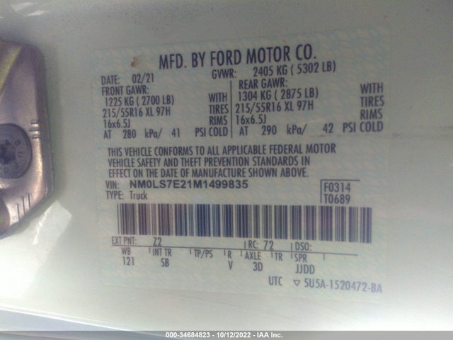 Ford Transit Connect Van Xl 2021 NM0LS7E21M1499835 Image 11