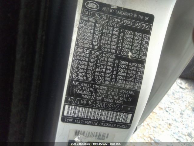 SALMF15488A289001 Land Rover Range Rover