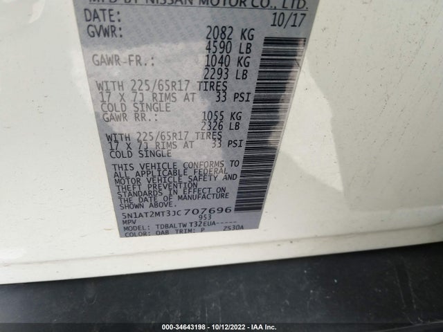 Nissan ROGUE SV 2018 5N1AT2MT3JC707696 Image 9