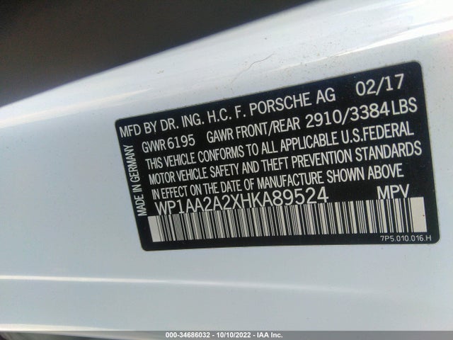 2017 Porsche Cayenne, VIN: WP1AA2A2XHKA89524
