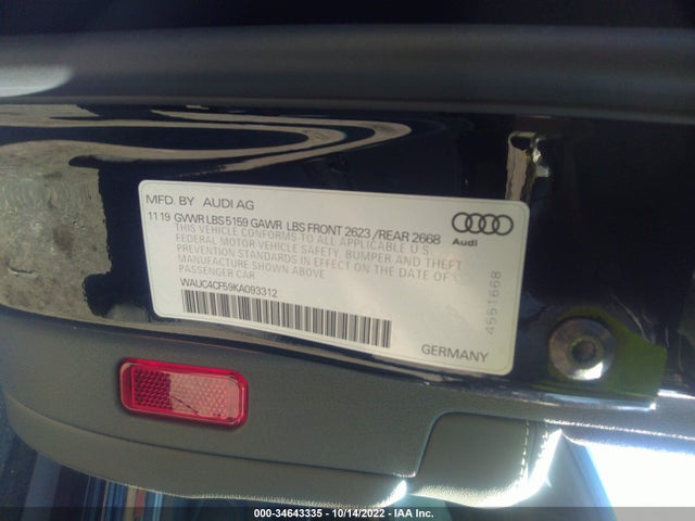 2019 Audi S5, VIN: WAUC4CF59KA093312