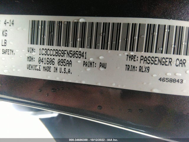 2015 Chrysler 200, VIN: 1C3CCCBG9FN505941