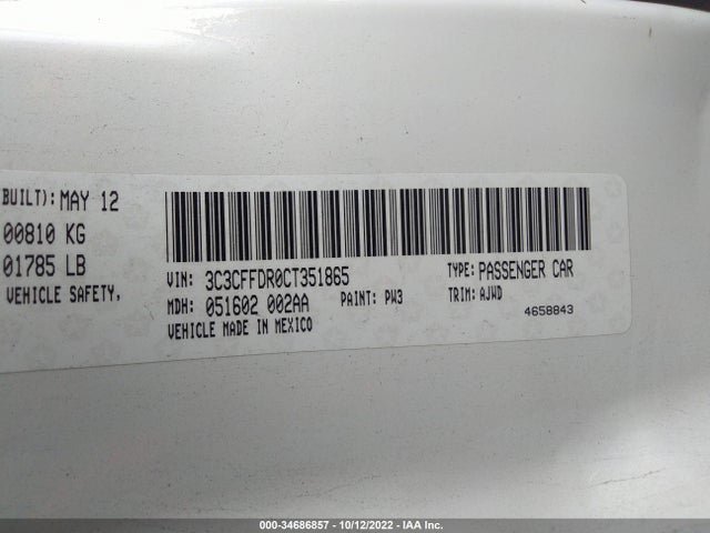 3C3CFFDR0CT351865 Fiat 500 POP