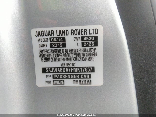 2015 Jaguar F-TYPE, VIN: SAJWA6DA7FMK17657