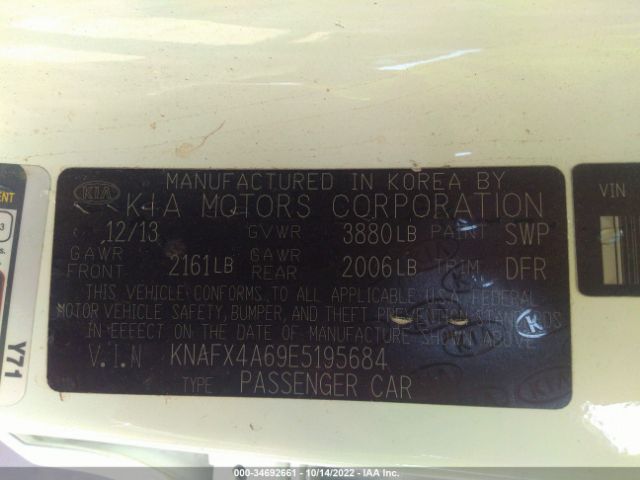 KNAFX4A69E5195684 KIA FORTE LX