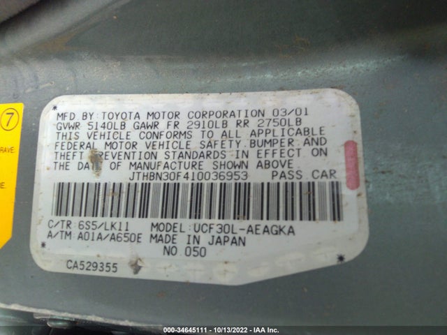 Lexus LS 430 2001 JTHBN30F410036953 Image 9
