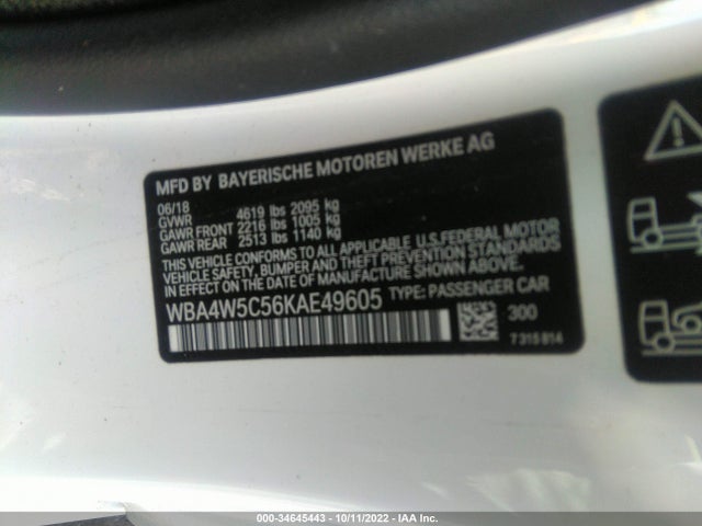 2019 BMW 4 Series, VIN: WBA4W5C56KAE49605