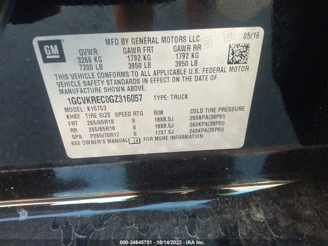 Chevrolet Silverado 1500 Lt 2016 1GCVKREC0GZ316057 Image 9
