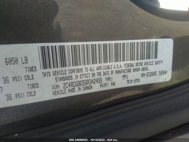 2C4RDGBG5GR342493 Dodge Grand Caravan Se