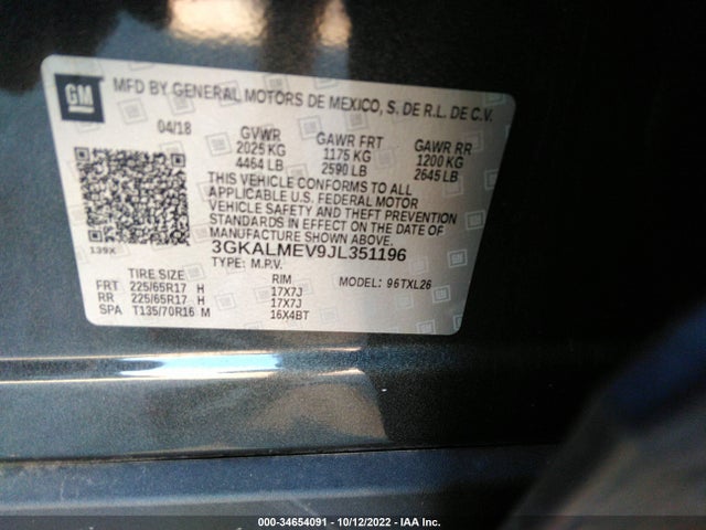 2018 GMC Terrain, VIN: 3GKALMEV9JL351196