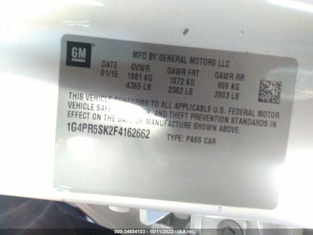 1G4PR5SK2F4162662 Buick Verano Convenience Group