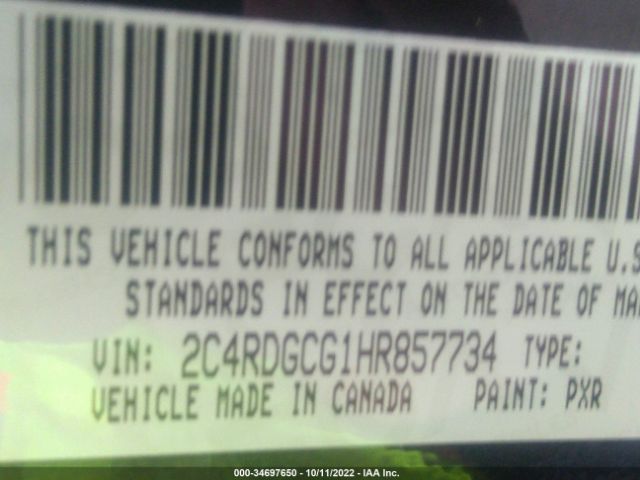 2C4RDGCG1HR857734 Dodge Grand Caravan Sxt