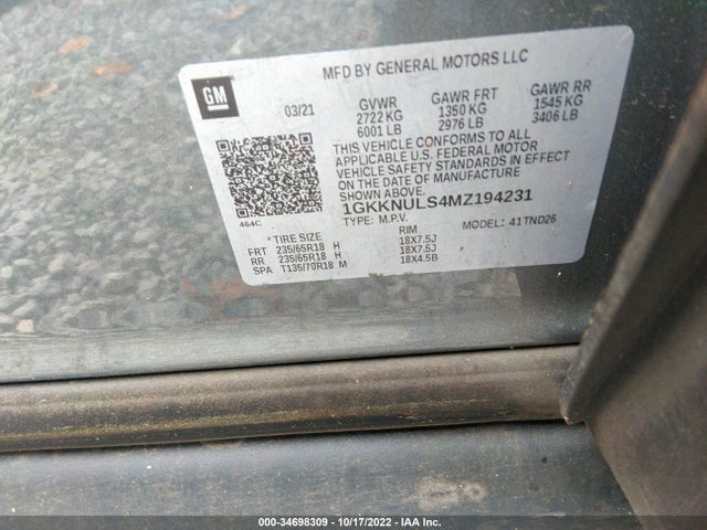 2021 GMC Acadia, VIN: 1GKKNULS4MZ194231