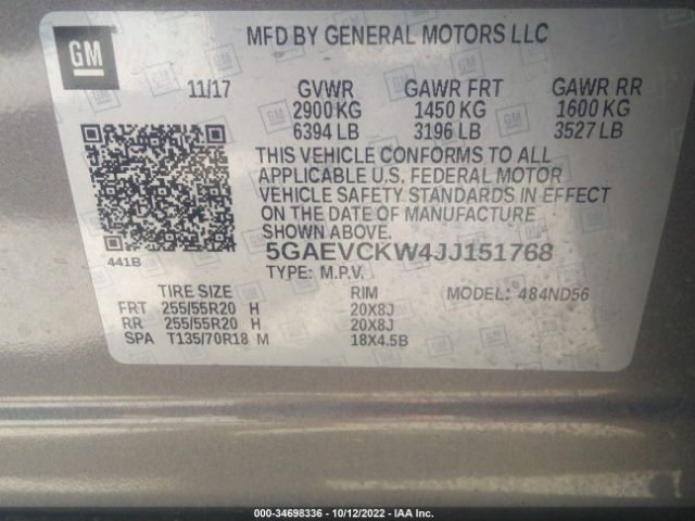 5GAEVCKW4JJ151768 Buick Enclave Avenir