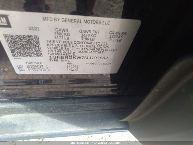 2021 Chevrolet Traverse, VIN: 1GNERGKW7MJ197682