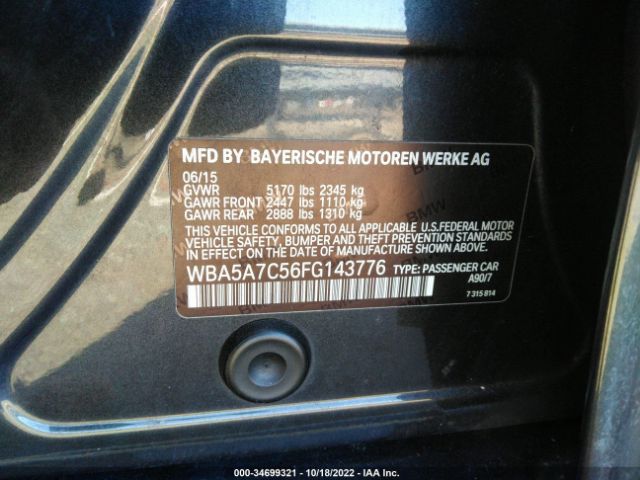 WBA5A7C56FG143776 BMW 5 Series 528i Xdrive
