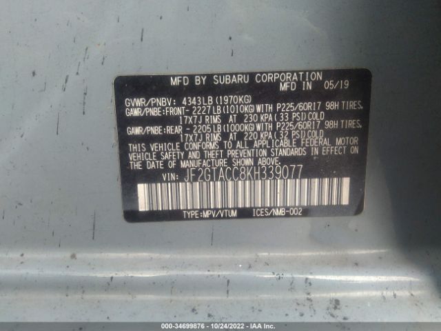 JF2GTACC8KH339077 Subaru Crosstrek Premium