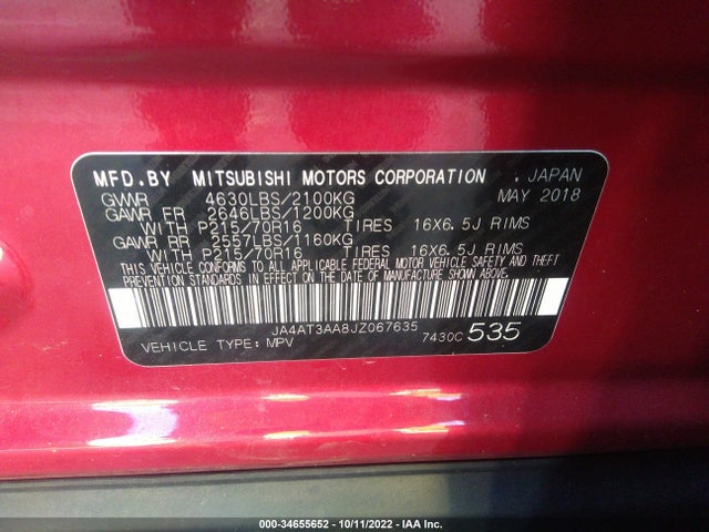 2018 Mitsubishi Eclipse, VIN: JA4AT3AA8JZ067635