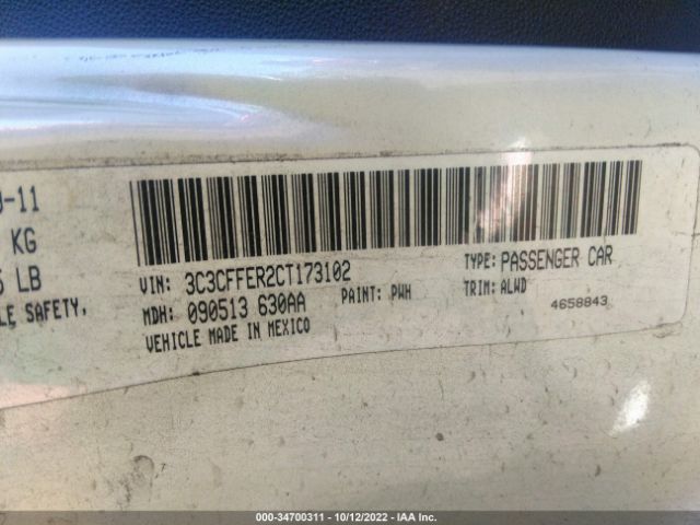 3C3CFFER2CT173102 Fiat 500