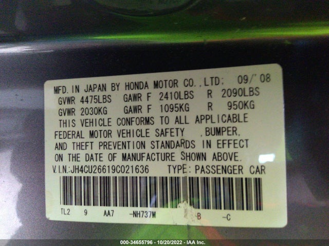 Acura TSX 2009 JH4CU26619C021636 Image 10