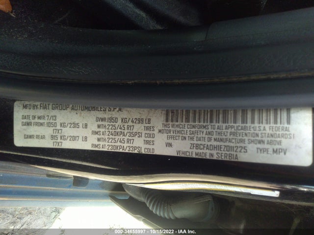 ZFBCFADH1EZ011225 Fiat 500L TREKKING