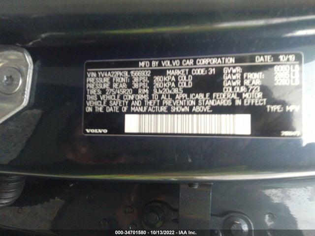 Volvo Xc90 Momentum 2020 YV4A22PK9L1566932 Image 9