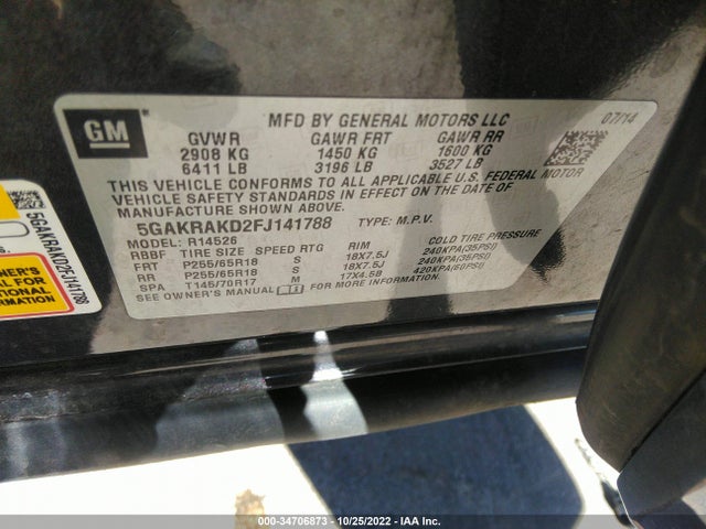 2015 Buick Enclave, VIN: 5GAKRAKD2FJ141788