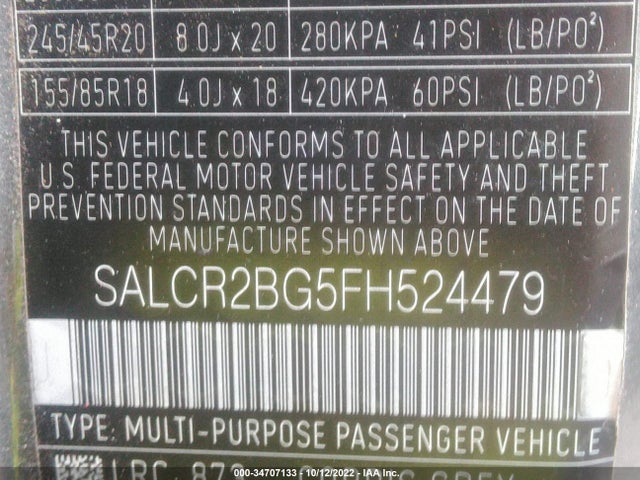 2015 Land Rover Discovery, VIN: SALCR2BG5FH524479