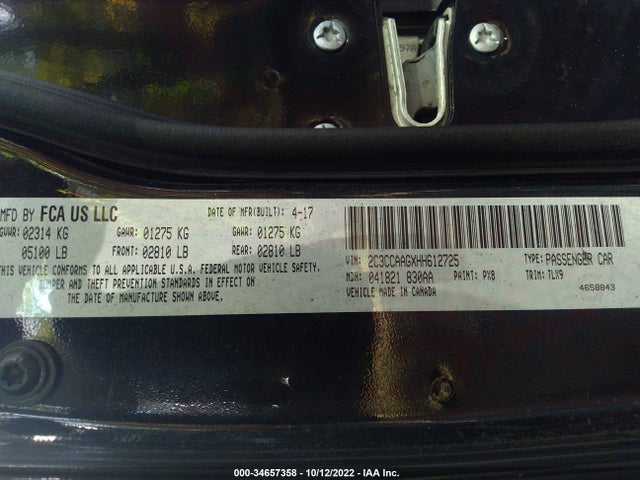 2C3CCAAGXHH612725 Chrysler 300 Limited