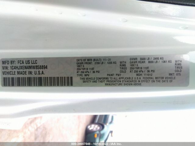 1C4HJXEN4MW858894 Jeep Wrangler Unlimited Sahara Altitude