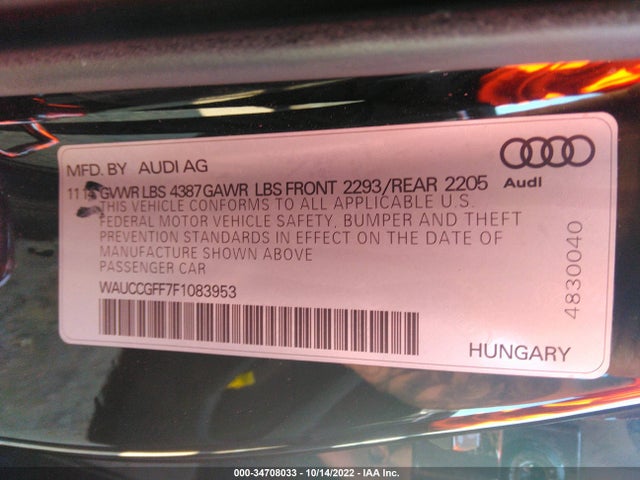 WAUCCGFF7F1083953 Audi A3 1.8t Premium Plus