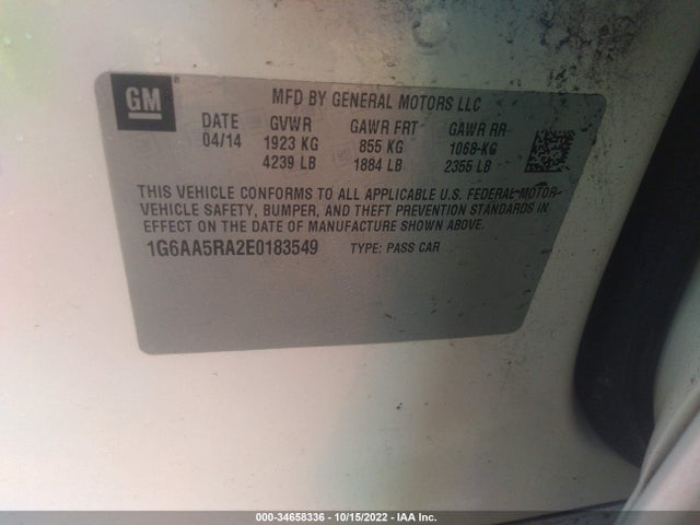 2014 Cadillac ATS, VIN: 1G6AA5RA2E0183549