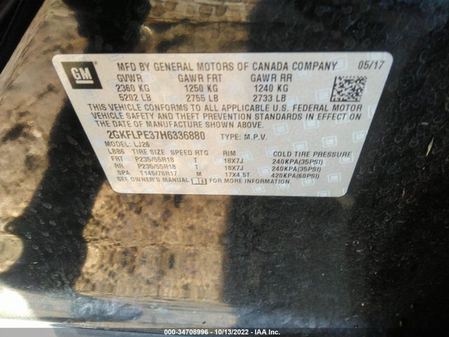 2017 GMC Terrain, VIN: 2GKFLPE37H6336880
