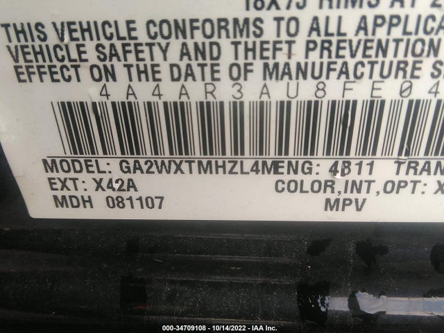 4A4AR3AU8FE048198 Mitsubishi Outlander Sport Es