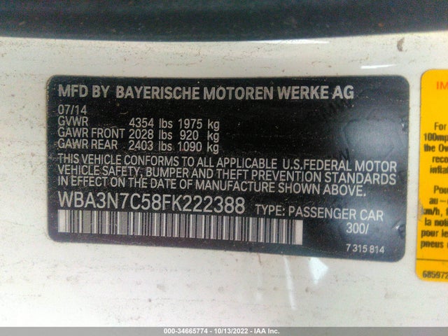BMW 4 Series 428i 2015 WBA3N7C58FK222388 Image 9
