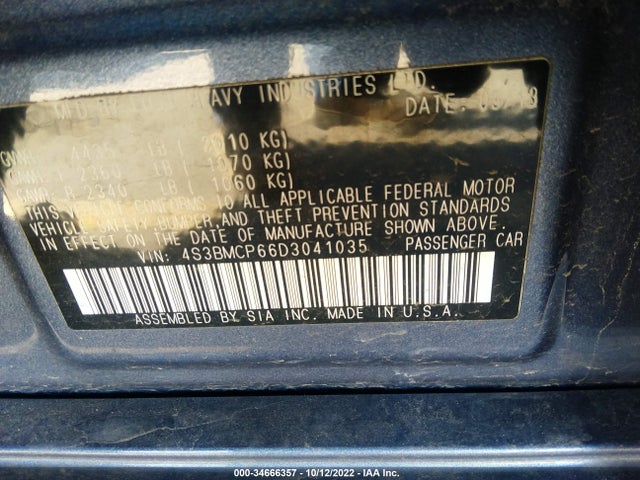 Subaru Legacy 2.5i Limited 2013 4S3BMCP66D3041035 Image 10