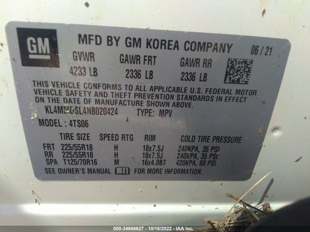 2022 Buick Encore, VIN: KL4MMDSL4NB020424