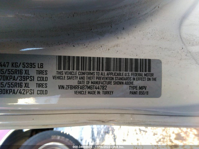 2021 Ram Promaster City Tradesman მანქანა იყიდება აუქციონზე, vin: ZFBHRFAB7M6T44782, აუქციონის ნომერი: 34666675