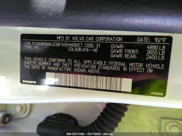 2018 Volvo V60, VIN: YV1A0MSW6J2387456