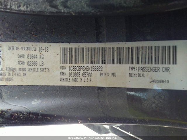 1C3BCBFGXEN156822 Chrysler 200 Limited