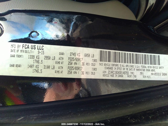 2C4RC1BG0GR148793 Chrysler Town & Country Touring