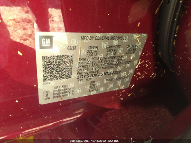 Cadillac Escalade Platinum 2018 1GYS4DKJ5JR268222 Image 9