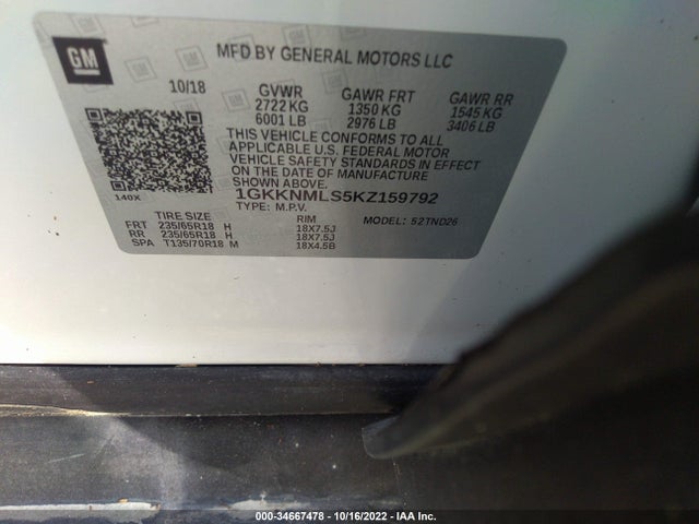 GMC ACADIA SLT 2019 1GKKNMLS5KZ159792 Image 9