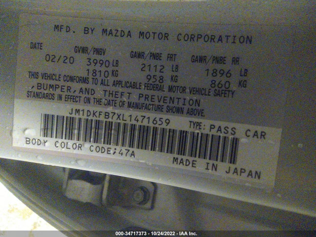 2020 Mazda CX-3, VIN: JM1DKFB7XL1471659