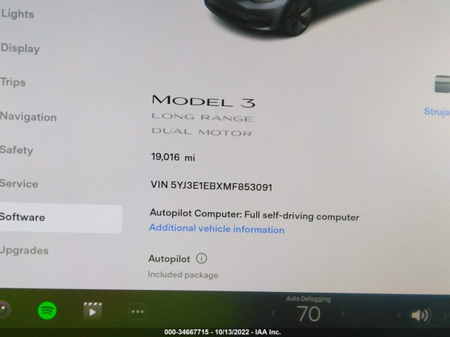 Tesla Model 3 Long Range 2021 5YJ3E1EBXMF853091 Image 7