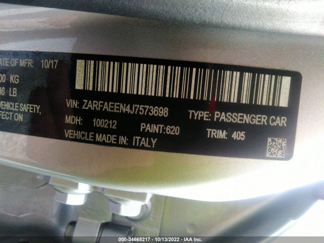 ZARFAEEN4J7573698 Alfa Romeo Giulia Ti Sport