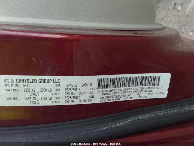 2A4RR8DG1BR733583 Chrysler Town & Country Touring-l