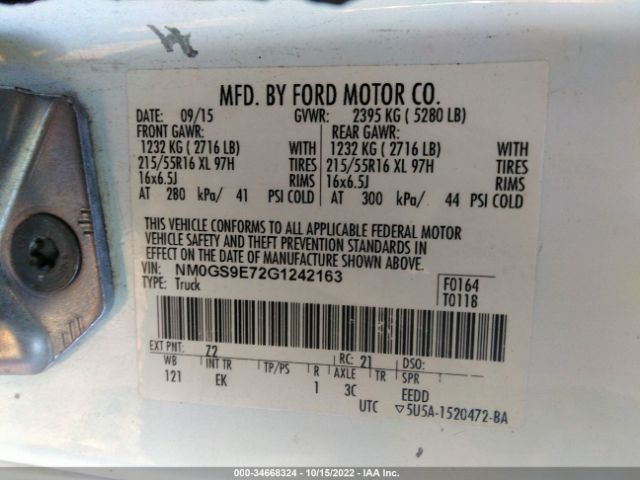 2016 FORD TRANSIT CONNECT NM0GS9E72G1242163 Photo 8