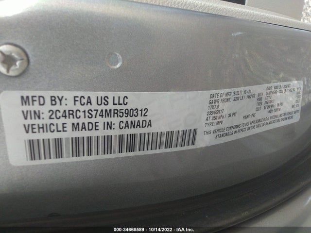 2021 Chrysler Pacifica Hybrid, VIN: 2C4RC1S74MR590312