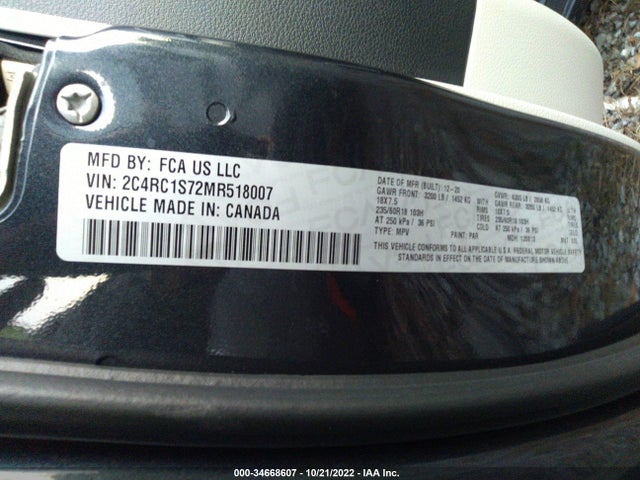 2021 Chrysler Pacifica Hybrid, VIN: 2C4RC1S72MR518007